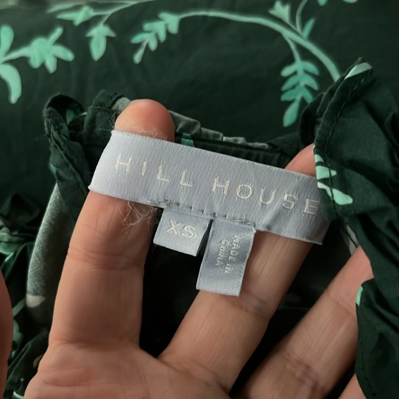 Hill House Green Floral Blouse XS S - Picture 6 of 6